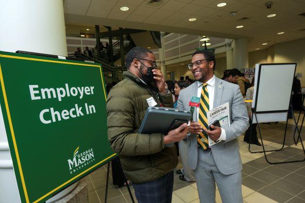 Employee check in at career fair