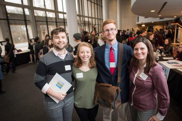 4 students at career fair